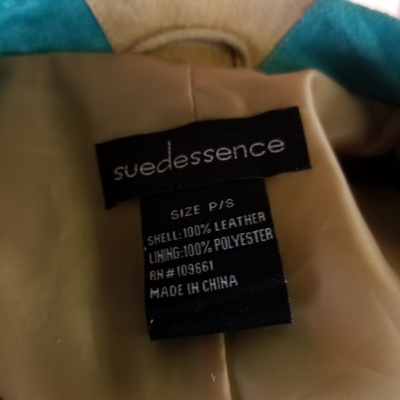 Suedessence Color Block Leather Suede Jacket B62 - Picture 5 of 5